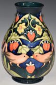 Moorcroft pedestal vase decorated with lovebirds, H19cm
