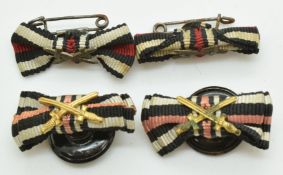 German Army WW1 button hole pin badges, Honour Cross with swords emblem