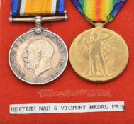 British Army WW1 medals comprising War Medal and Victory Medal, named to 25320 Pte H Gifford,