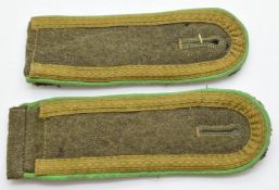 German Army WW2 pair of NCO's Light Infantry shoulder boards, acquired by a Sherwood Forester