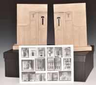 Timothy Richards pair of ceramic architectural bookends of Queen's Cross Church 1888, in box with