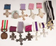 Twelve copy/replica medals including Victoria Cross, Blue Max, George Cross, Military Cross, Kashmir
