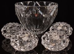 Orrefors cut glass bowl, signed to base and with original box (21.5cm diameter) together with four