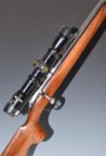 BSA Supersport Five .22 bolt-action rifle with semi-pistol grip, raised cheek piece, adjustable