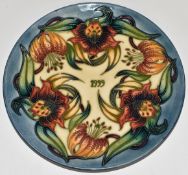 Moorcroft limited edition 230/750 1999 year plate, diameter 22cm