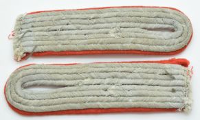 German Army WW2 pair of artillery officers shoulder boards, acquired by a Sherwood Forester sergeant