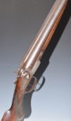 W & J Davis 10 bore side by side hammer action shotgun with engraved scenes of birds to the named