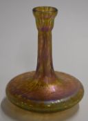 Loetz Papillion iridescent glass vase, c1900-1910, the squat base leading to a tapered neck and