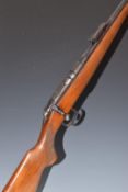 BRNO Model 2 .22 bolt-action rifle with chequered semi-pistol grip, magazine, adjustable sights,