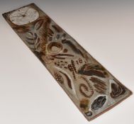 A retro studio pottery clock, 18 x 73cm