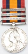 British Army Queen's South Africa Medal 1899 with clasps for Natal, Orange Free State and Transvaal,