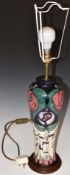 Moorcroft table lamp decorated in the Mackintosh pattern, H64cm