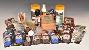 A collection of shotgun or rifle cleaning and restoration items including Napier London Gunstock