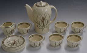 Susie Cooper retro part tea set decorated in the Highland Grass pattern H20cm