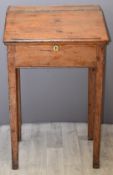 19thC pine clerk's standing desk, W66 x D47 x H106cm