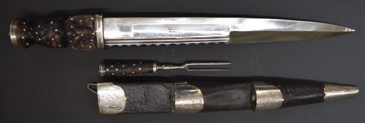 Georgian Scottish dirk by McCloud, College Street, Edinburgh, with sheath