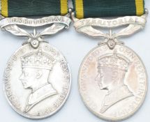 British Army two Territorial Efficiency Medals (George VI) named to 5176020 Pte G Taylor