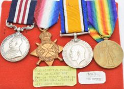 British Army Gloucestershire Regiment Military medal group of four including Military Medal, unnamed