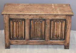 Carved oak chest