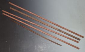Four gun ram-rod blanks, largest 107cm long.