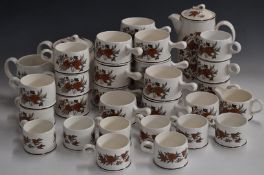 Approximately 34 pieces of Wedgwood tea and coffee services decorated in the Peony pattern