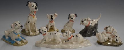 Seven Royal Doulton 101 Dalmatian figures