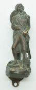 A bronze door knocker in the form of Admiral Lord Nelson, H10cm