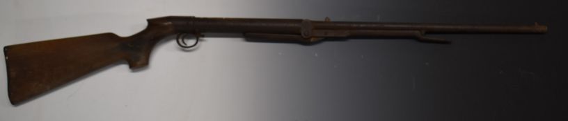 BSA Lincoln Jeffries style .22 air rifle with chequered semi-pistol grip and alignment sights,