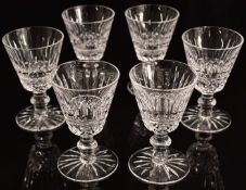 A set of six Waterford Crystal Lismore drinking glasses, 10cm tall.