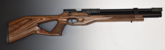 Twinmaster Air Hunter .177 PCP carbine air rifle with adjustable trigger, sling mounts, show wood