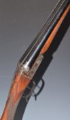 Bernardelli 12 bore side by side folding poacher's shotgun with engraved locks, underside and