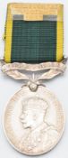 British Army Territorial Efficiency Medal (George VI) named to 7338811 Corporal G C Sutherland 4th