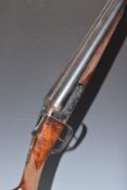 AYA No.3 12 bore side by side shotgun with named and engraved locks, chequered grip and forend,