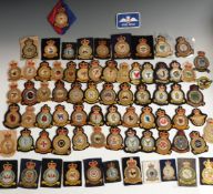 Seventy-four Royal Air Force cloth squadron badges and insignia, including 12 Bomber Squadron, 27