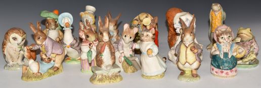 Nineteen Beswick, Royal Albert and Royal Doulton figures, including Beatrix Potter Sir Isaac Newton