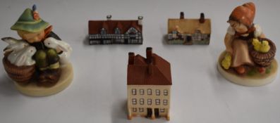 Three Goss miniature houses comprising Shakespeare's, Ann Hathaway's and Samuel Johnson's,