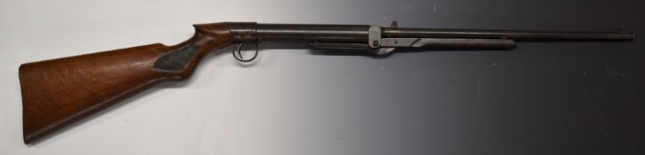 BSA Lincoln Jeffries style .22 air rifle with chequered semi-pistol grip and adjustable sights,