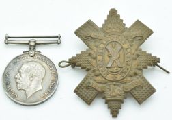 WW1 War Medal named to 4743 E.A.Goodman Royal Navy Air Service together with a Black Watch