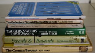 Eight bayonet / edged weapons books including three by Frederick J Stephens, The Collector's Book of