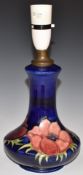 Moorcroft lamp decorated in the Anemone pattern, H29cm