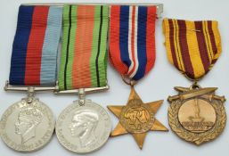 WW2 group of three medals, awarded John Peacock (Chelt) by repute