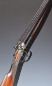 Samuel Smallwood of Shrewsbury 12 bore side by side hammer action shotgun with engraved locks,