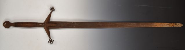 Crusader style two handed sword, L144cm