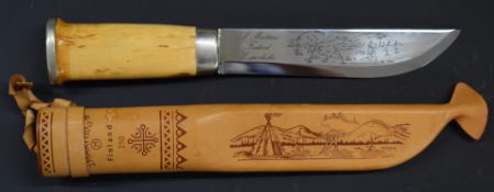 Finnish hunting/ fishing knife and sheath by Martini