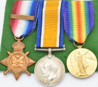British Army WW1 medals comprising 1914 'Mons Star' with clasp for 5th August - 22nd November