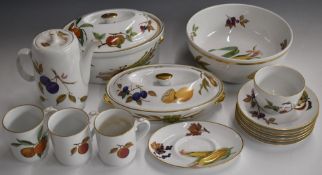 Approximately seventy five pieces of Royal Worcester Evesham pattern dinner and tea ware including