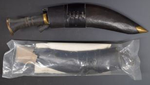 Gurkha British Army issue kukri knife with 26cm blade, leather sheath with karda and chakmak and