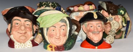 Ten large Royal Doulton character jugs including Chelsea Pensioner, John Barleycorn, Walrus and