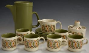 Royal Worcester retro / mid century modern tea set decorated in the Casual Tableware design