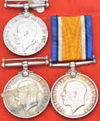 British Army WW1 medals comprising three War Medals, the first named to 35709 Pte H J Creed